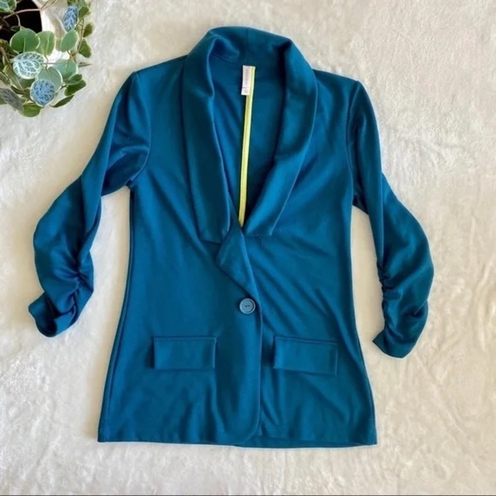 Xhilaration teal Blazer with Notched Lapels and Relaxed Fit
